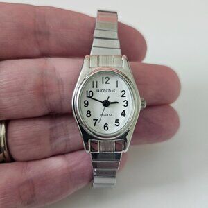 WATCH•IT Vintage Silver tone Tone Flex Band Quartz Analog Women's Watch